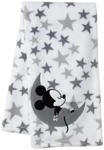 Disney Baby Mickey Mouse White/Gray Celestial Fleece Blanket by Lambs & Ivy