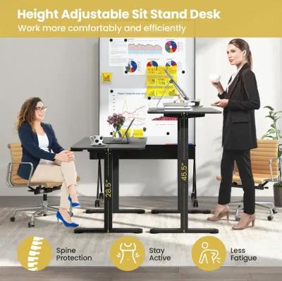 Costway Electric Standing Desk Height Adjustable Sit to Stand Computer Workstation Home Office Natural