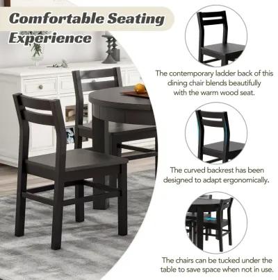 Merax Farmhouse 5-Piece Extendable Dining Table  Chairs Set