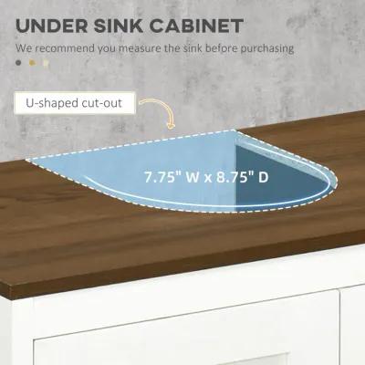 Antique White Sink Cabinet: Modern Bathroom Floor Standing Storage with Adjustable Shelf