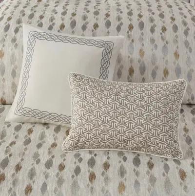 Gracie Mills Nicholson Abstract Jacquard Comforter Set with Decorative Pillows