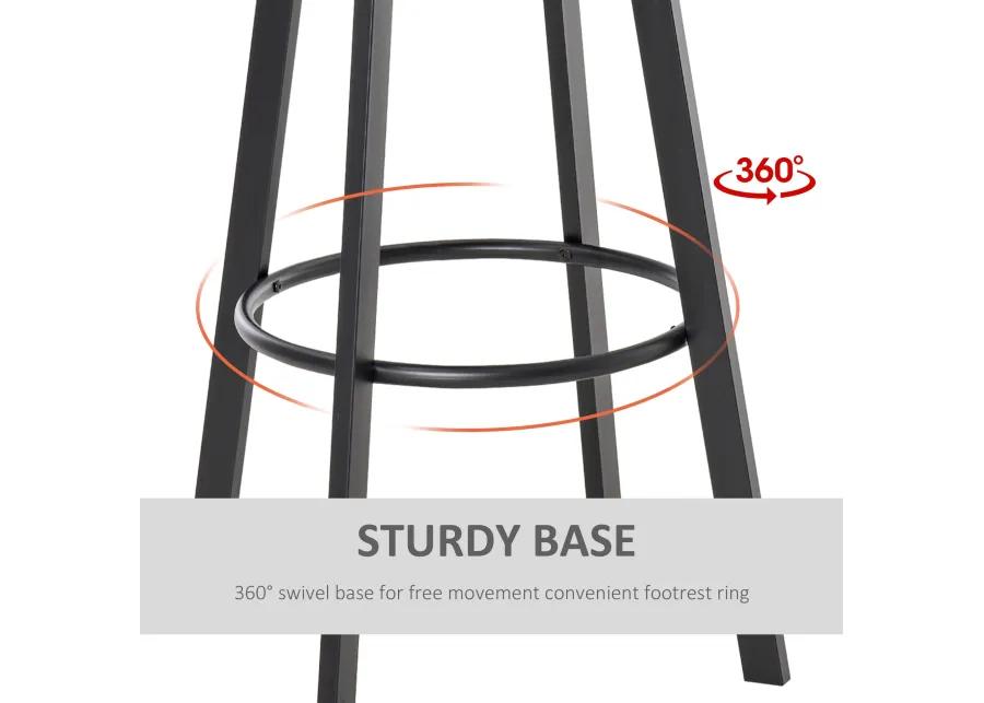 Industrial Bar Dining: 3-Piece Adjustable Height Bistro Set with Swivel Stools