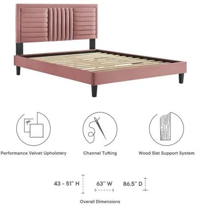 Modway - Sofia Channel Tufted Performance Velvet King Platform Bed