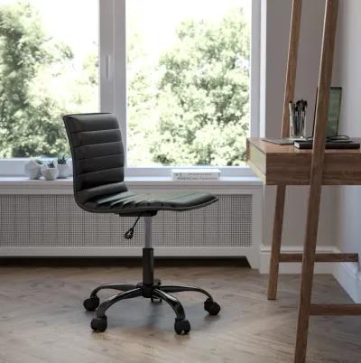 Alan Low Back Designer Armless Ribbed Swivel Task Office Chair