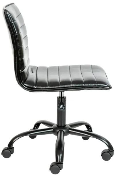 Alan Low Back Designer Armless Ribbed Swivel Task Office Chair