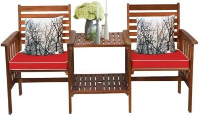 3 pcs Outdoor Patio Table Chairs Set Acacia Wood Loveseat