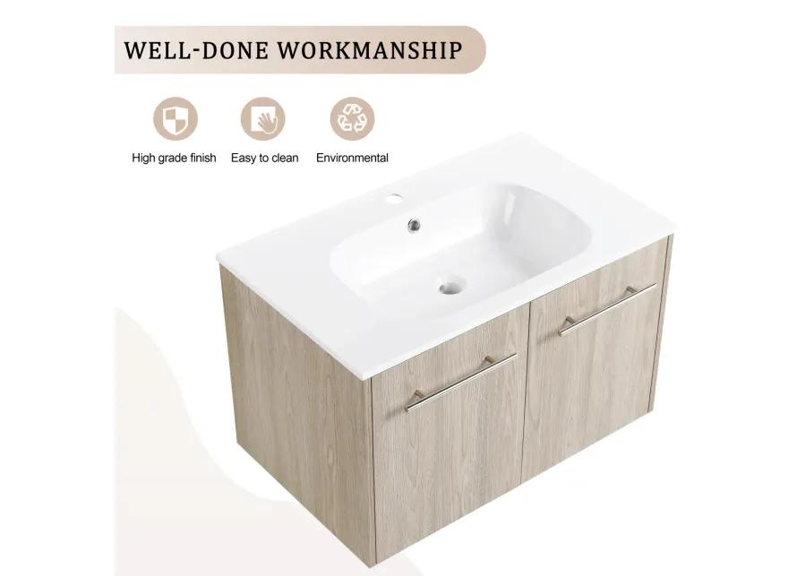 30 Inch Wall Mounted Bathroom Vanity