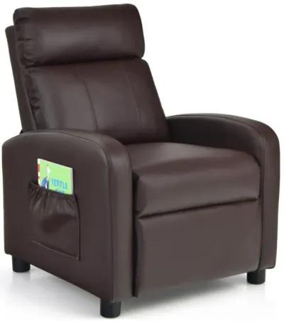 Hivvago Ergonomic PU Leather Kids Recliner Lounge Sofa for 3-12 Age Group