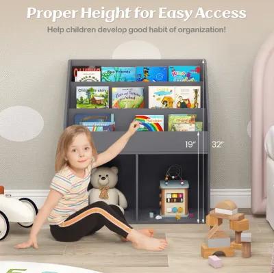 Kids Wooden Bookshelf Bookcase Children Toy Storage Cabinet Organizer