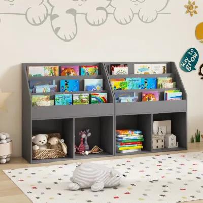 Kids Wooden Bookshelf Bookcase Children Toy Storage Cabinet Organizer