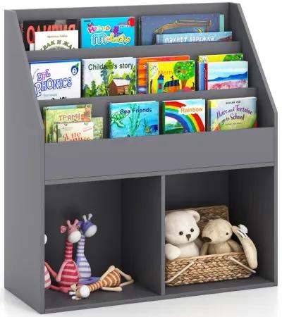 Kids Wooden Bookshelf Bookcase Children Toy Storage Cabinet Organizer