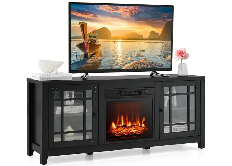 58 Inch Fireplace TV Stand with Adjustable Shelves for TVs up to 65 Inch