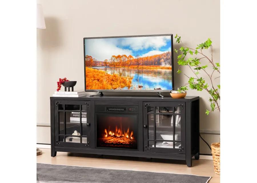 58 Inch Fireplace TV Stand with Adjustable Shelves for TVs up to 65 Inch