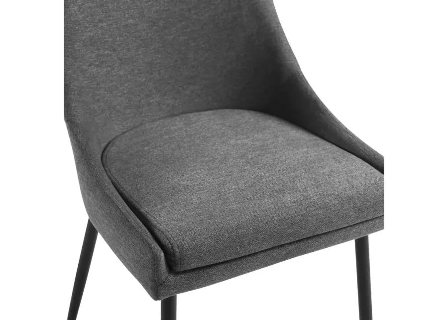 Modway Viscount Upholstered Fabric Dining Chairs - Set of 2, Black Charcoal