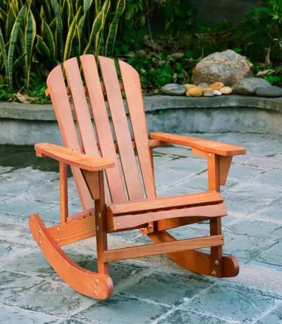 Walnut Brown Adirondack Rocking Chair - Outdoor Furniture