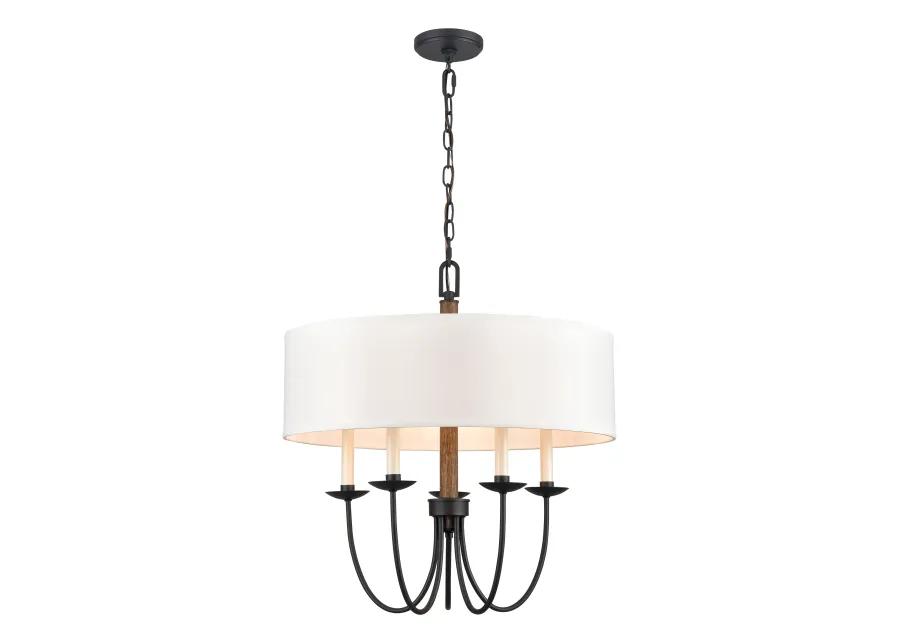 Neville 23'' Wide 5-Light Black Chandelier