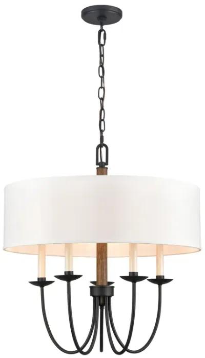 Neville 23'' Wide 5-Light Black Chandelier