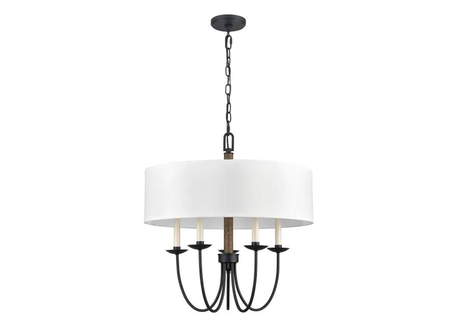 Neville 23'' Wide 5-Light Black Chandelier