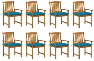 vidaXL Garden Chairs with Cushions 8 pcs Solid Acacia Wood