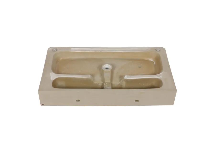 32" Bathroom Console Sink With Overflow, Ceramic Console Sink White Basin Black Legs