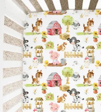 Super Soft Fitted Crib Sheet - Farm Animals