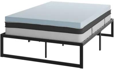 Leo 14 Inch Metal Platform Bed Frame with 10 Inch Pocket Spring Mattress in a Box and 3 inch Cool Gel Memory Foam Topper - Full