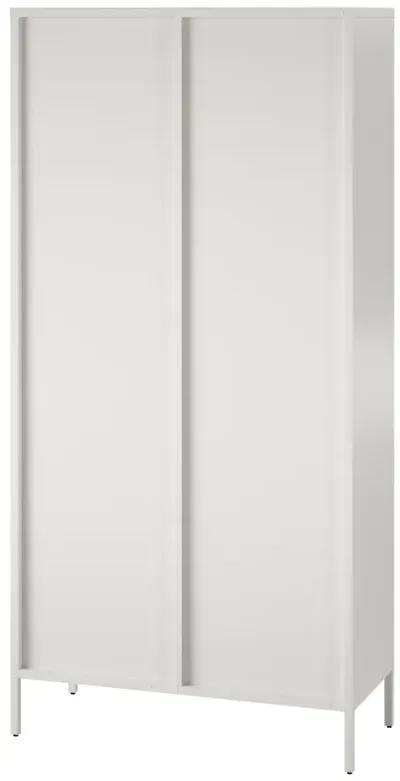 Shadwick Tall 2 Door Storage Cabinet-Fluted Glass Metal Locker