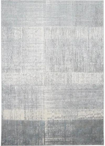 Azure 3413F 3'11" x 6' White/Gray/Blue Rug