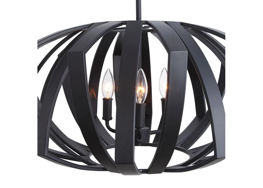 Uttermost Thales Black Geometric 3 Light Pendant