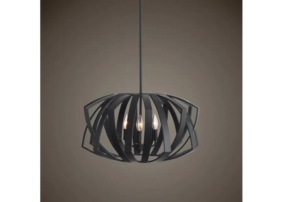 Uttermost Thales Black Geometric 3 Light Pendant