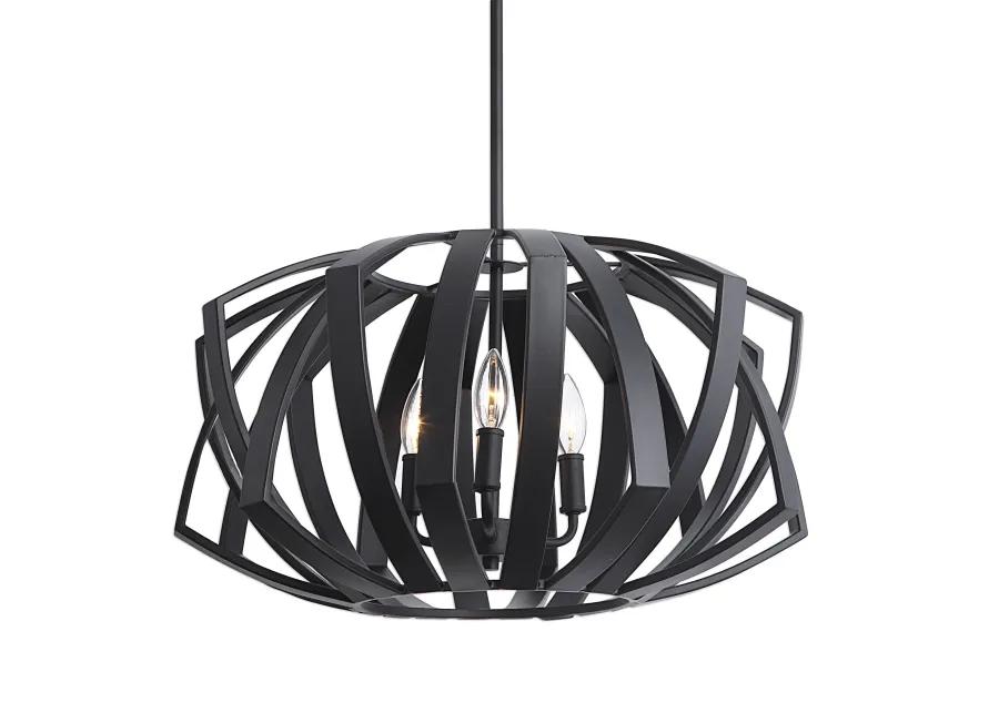 Uttermost Thales Black Geometric 3 Light Pendant