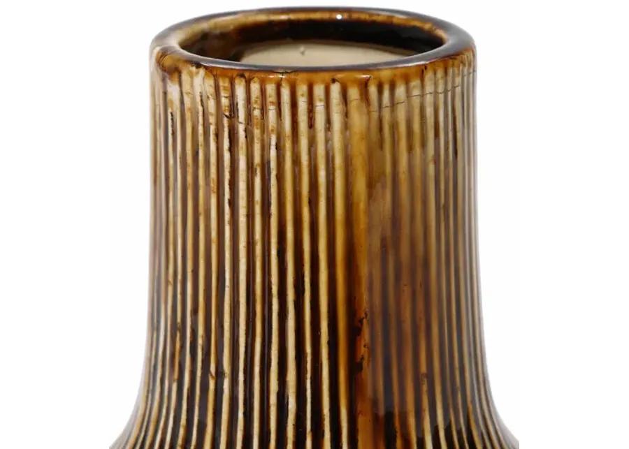 LuxenHome Earth Tones Ombre Stoneware Vase