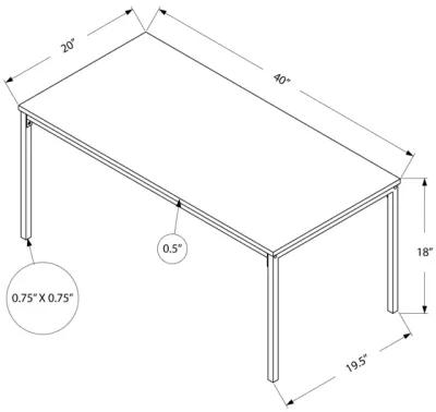 Monarch Specialties I 3795 Coffee Table, Accent, Cocktail, Rectangular, Living Room, 40"L, Metal, Laminate, White, Grey, Contemporary, Modern