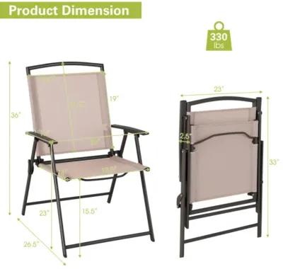 Hivvago Set of 2 Patio Dining Chairs with Armrests and Rustproof Steel Frame