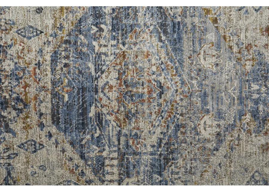 Kaia 39HWF Ivory/Orange/Blue 3' x 8' Rug