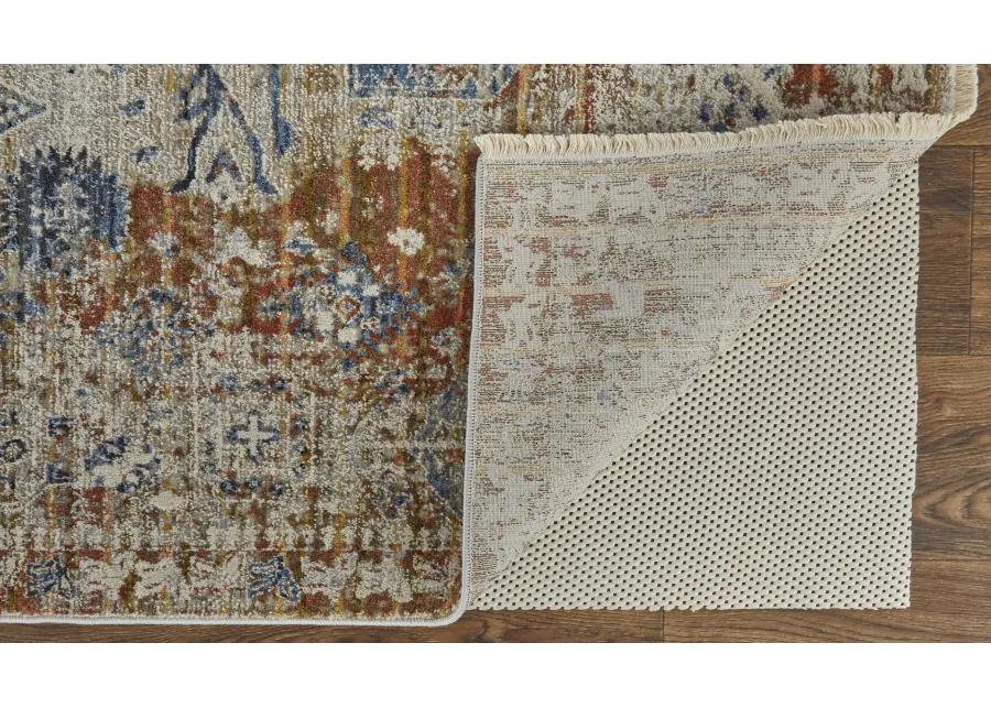 Kaia 39HWF Ivory/Orange/Blue 3' x 8' Rug