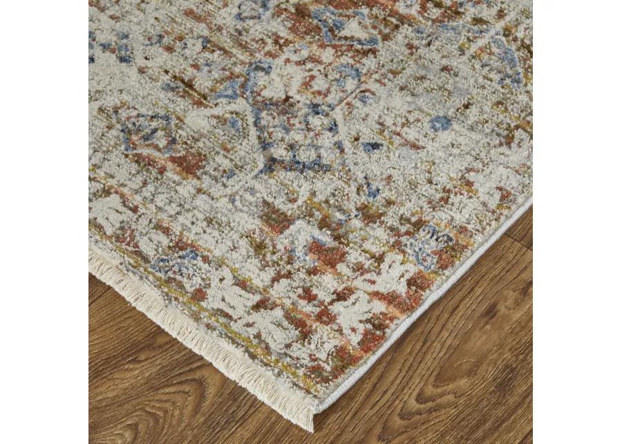 Kaia 39HWF Ivory/Orange/Blue 3' x 8' Rug