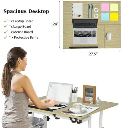 Mobile Standing up Desk Adjustable Computer Desk Tilting Workstation