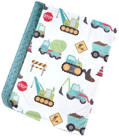 Honey Lemonade - Premium Baby & Toddler Minky Blanket (Construction Trucks)