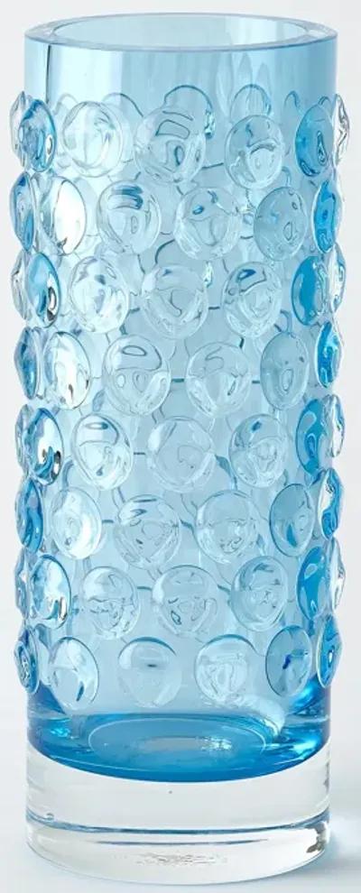 Bubble Cylinder Blue Vase