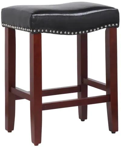 WestinTrends 24" Upholstered Saddle Seat Counter Stool (Set of 2)