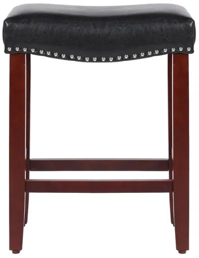 WestinTrends 24" Upholstered Saddle Seat Counter Stool (Set of 2)