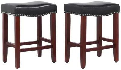 WestinTrends 24" Upholstered Saddle Seat Counter Stool (Set of 2)