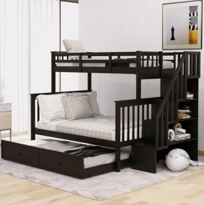 Merax Bunk Bed with Trundle and Guard Rail