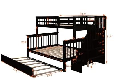 Merax Bunk Bed with Trundle and Guard Rail