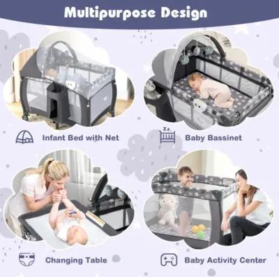 Hivvago Portable Baby Nursery Center 4-in-1 Portable Travel Crib