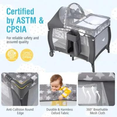 Hivvago Portable Baby Nursery Center 4-in-1 Portable Travel Crib