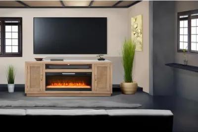 Sunny Designs 78 Cane Media Console with Electric Fireplace