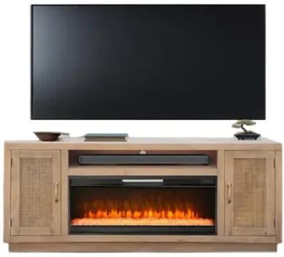 Sunny Designs 78 Cane Media Console with Electric Fireplace