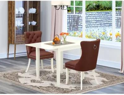 3 Piece Dinette Set Consists of a Rectangle Dining Table with Dropleaf